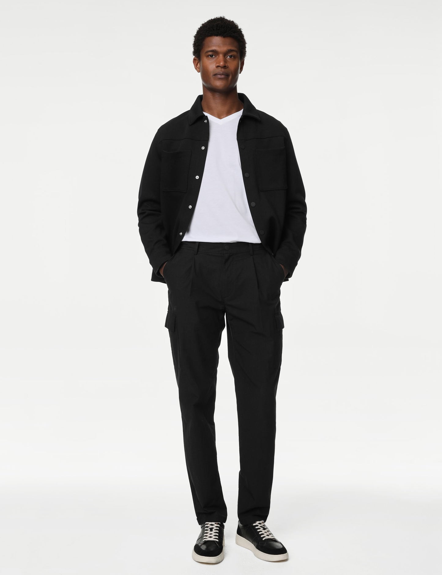 Saf Pamuklu Tapered Fit Kargo Pantolon