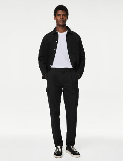 Saf Pamuklu Tapered Fit Kargo Pantolon