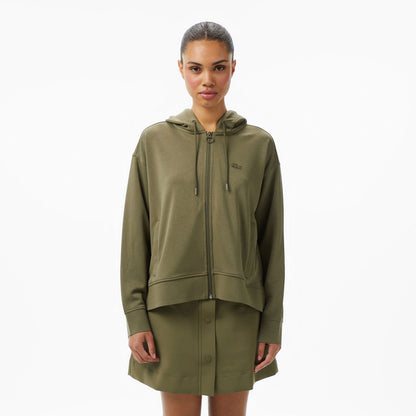 Lacoste Kadın Relaxed Fit Kapüşonlu Haki Sweatshirt