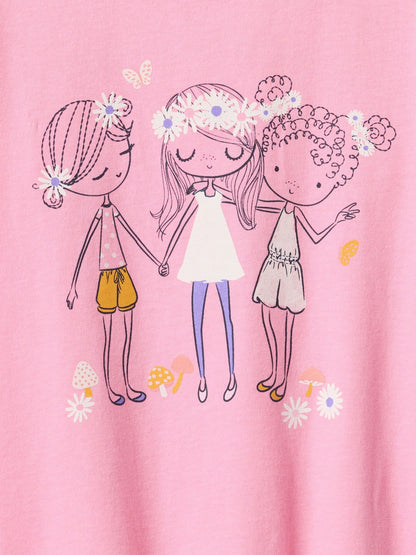 Pembe Grafikli T-shirt