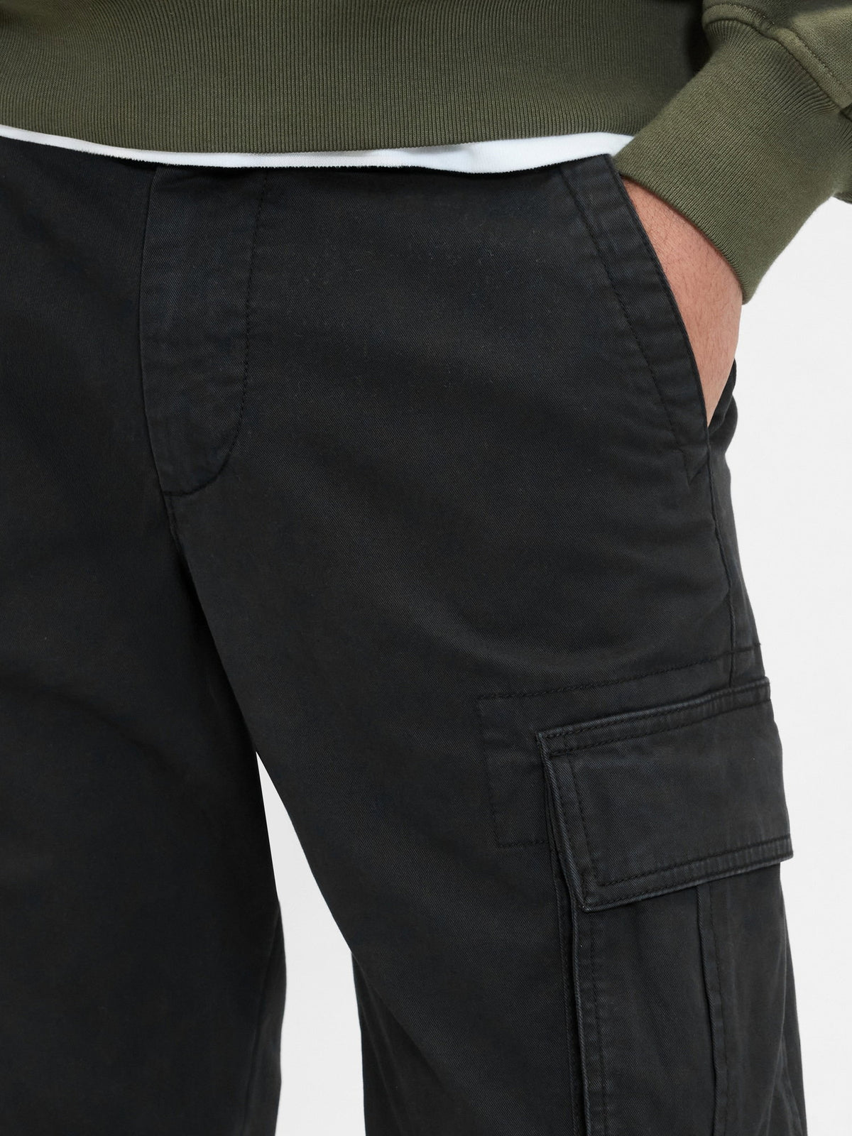 Siyah Gapflex Straight Kargo Washwell™ Pantolon