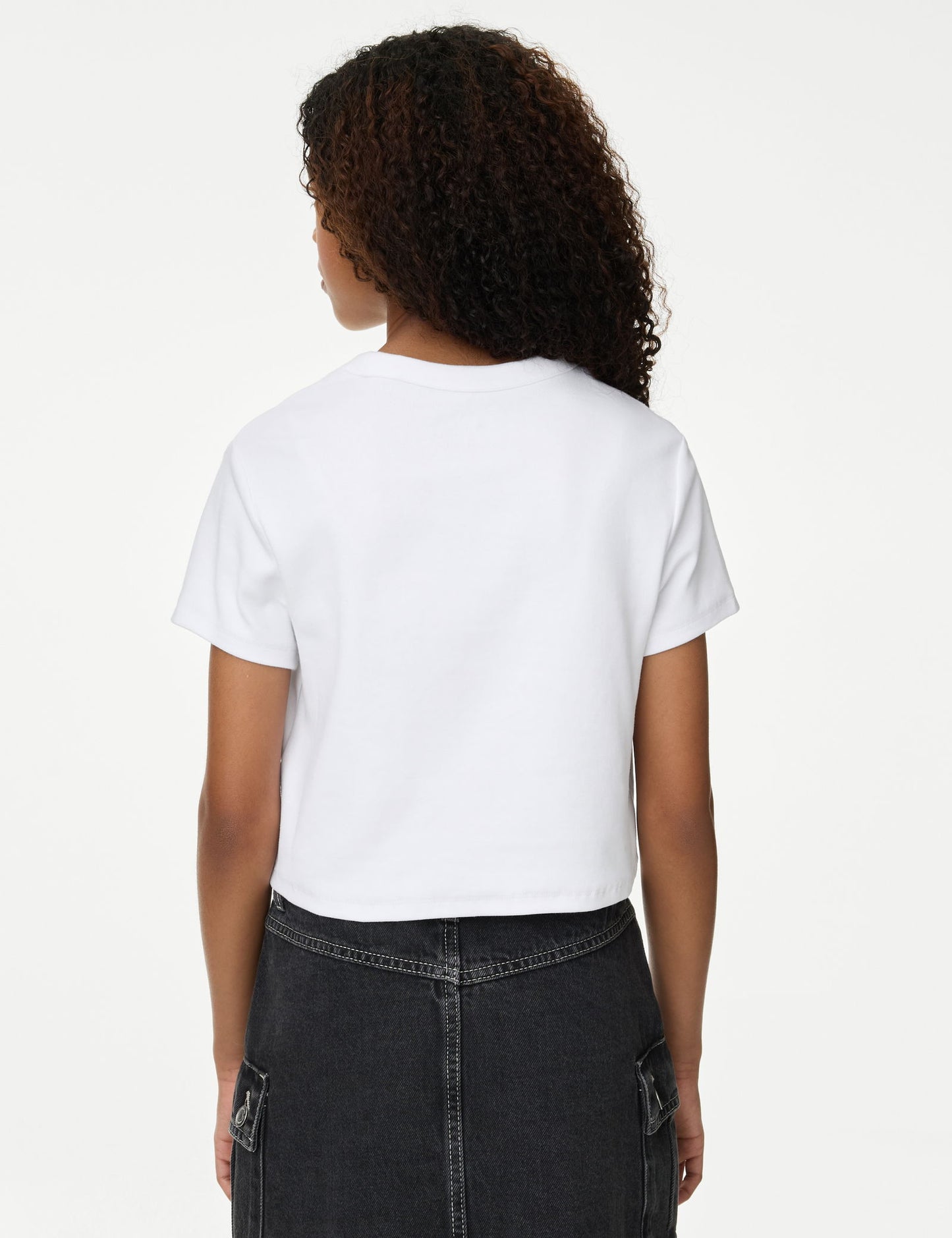 Kedi Desenli Crop T-shirt (2-16 Yaş)