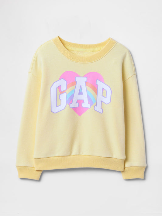 Sarı Havlu Kumaş Grafikli Sweatshirt