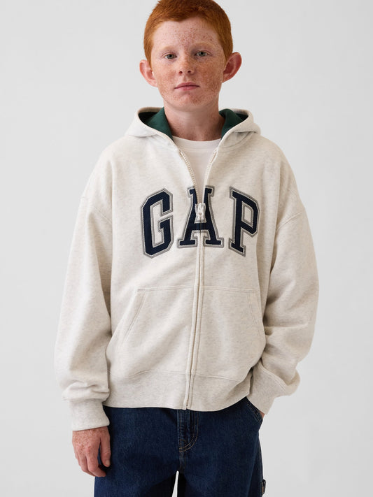 Kırık Beyaz Vintagesoft Logo Fermuarlı Sweatshirt