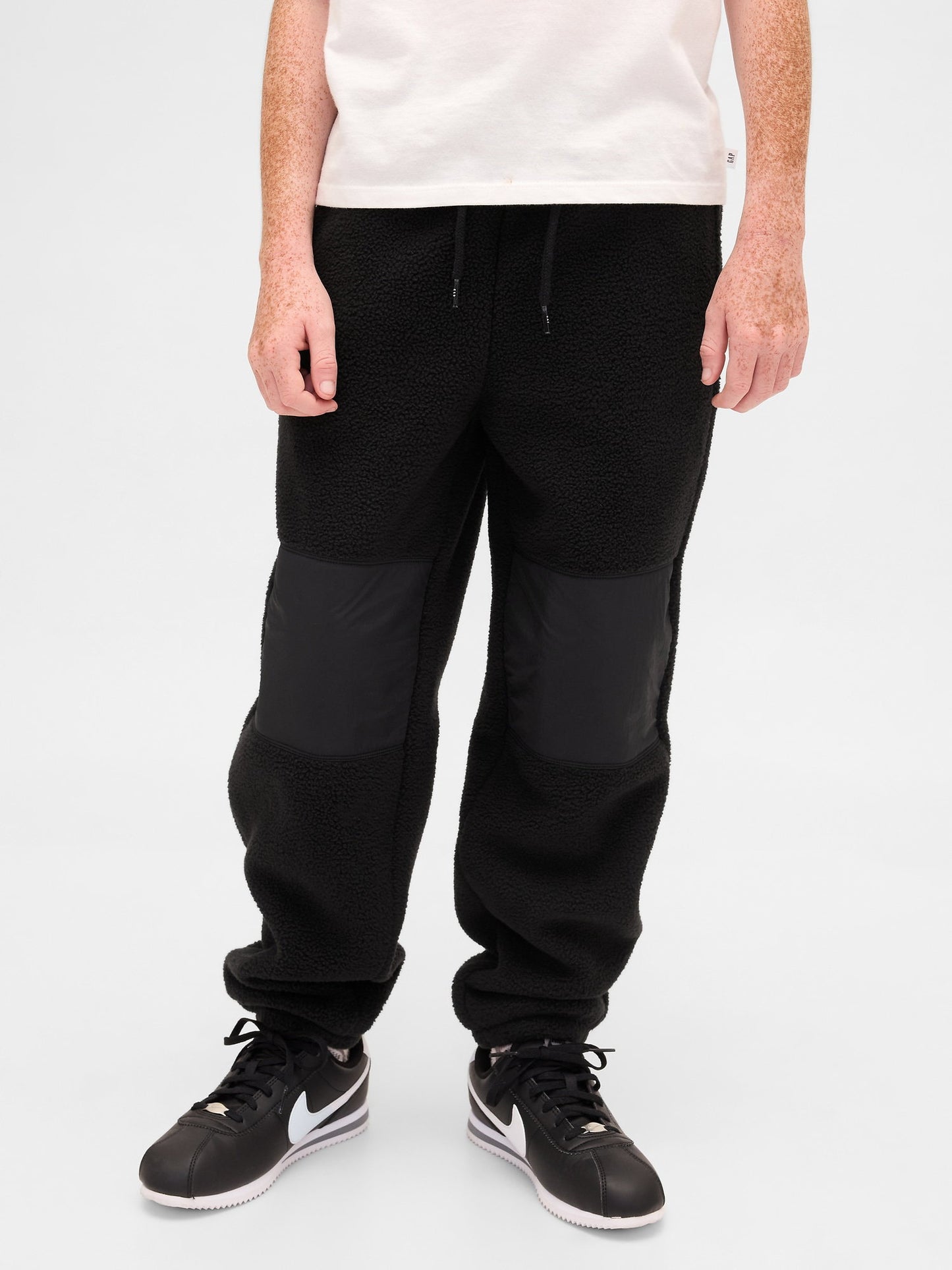 Siyah Relaxed Sherpa Jogger Eşofman Altı