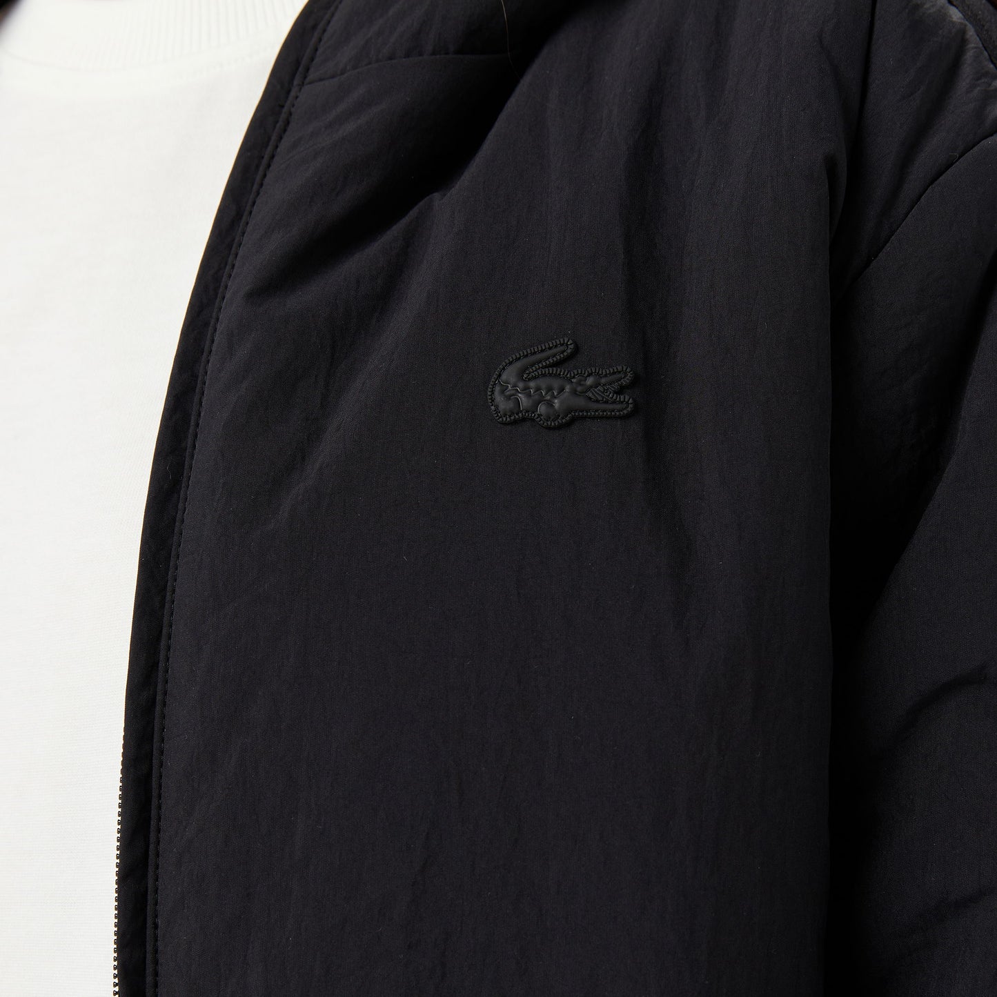 Lacoste Kadın Kapüşonlu Renk Bloklu Siyah Ceket