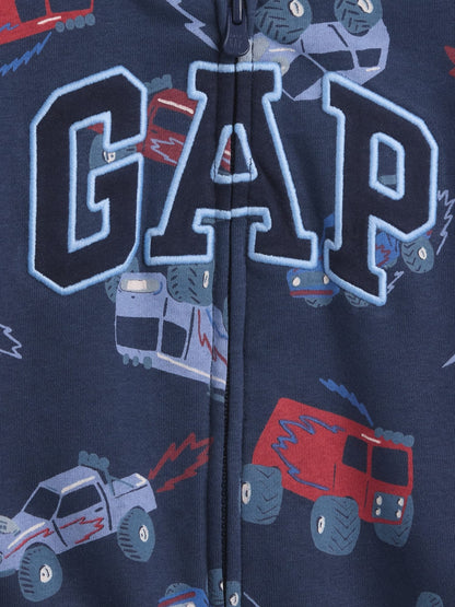 Lacivert Relaxed Logo Fermuarlı Sweatshirt