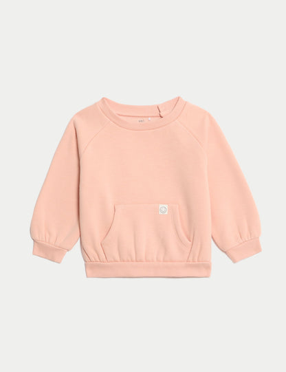 Pamuk Karışımlı Polar Astarlı Sweatshirt (0-3 Yaş)