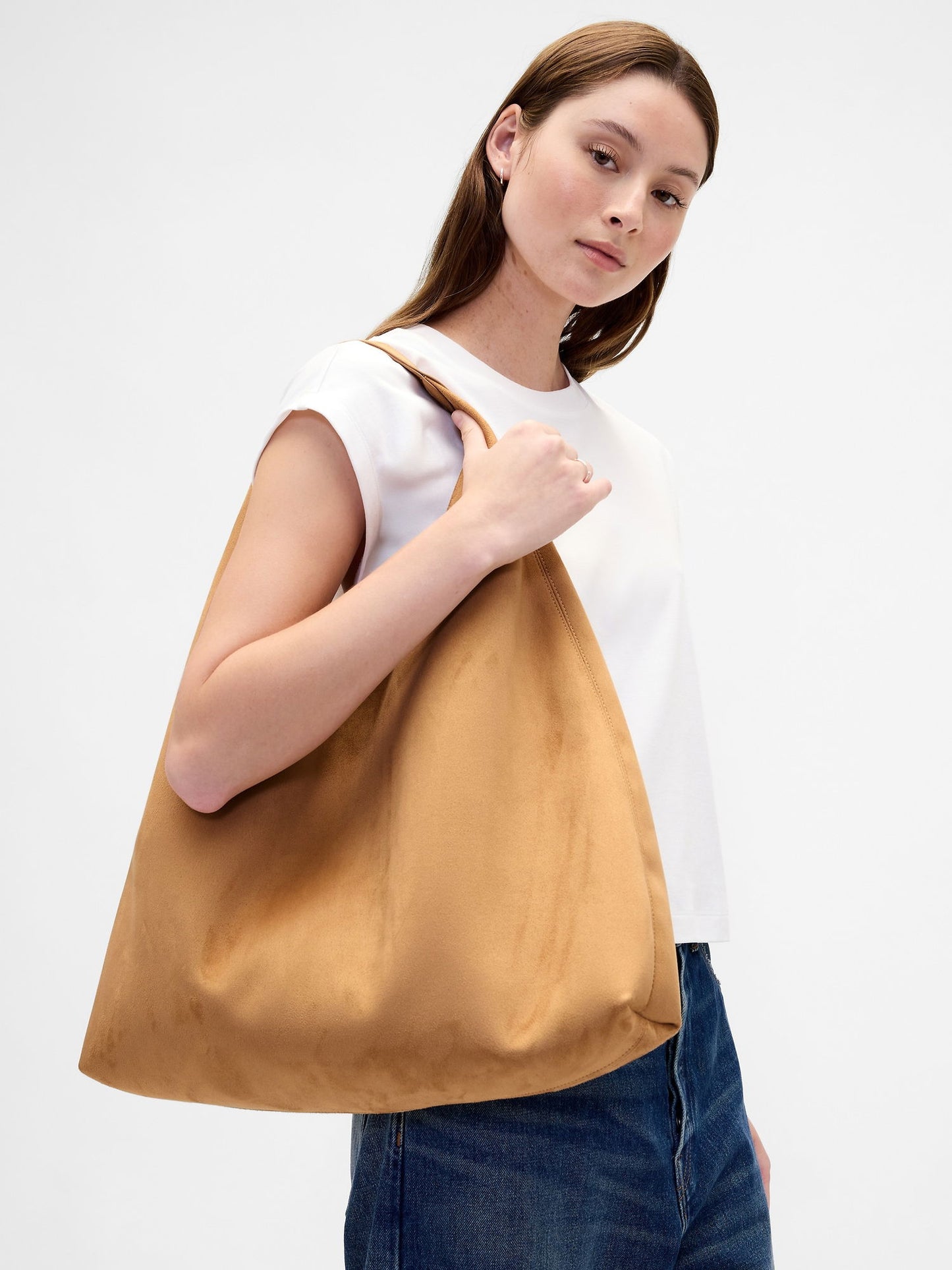 Bej Vegan Süet Tote Bag