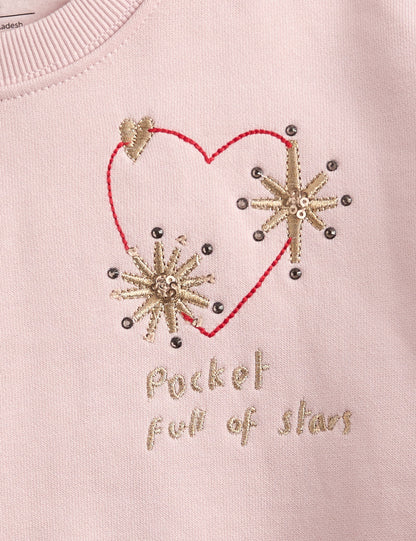 Pamuk Karışımlı Desenli Sweatshirt (2-10 Yaş)