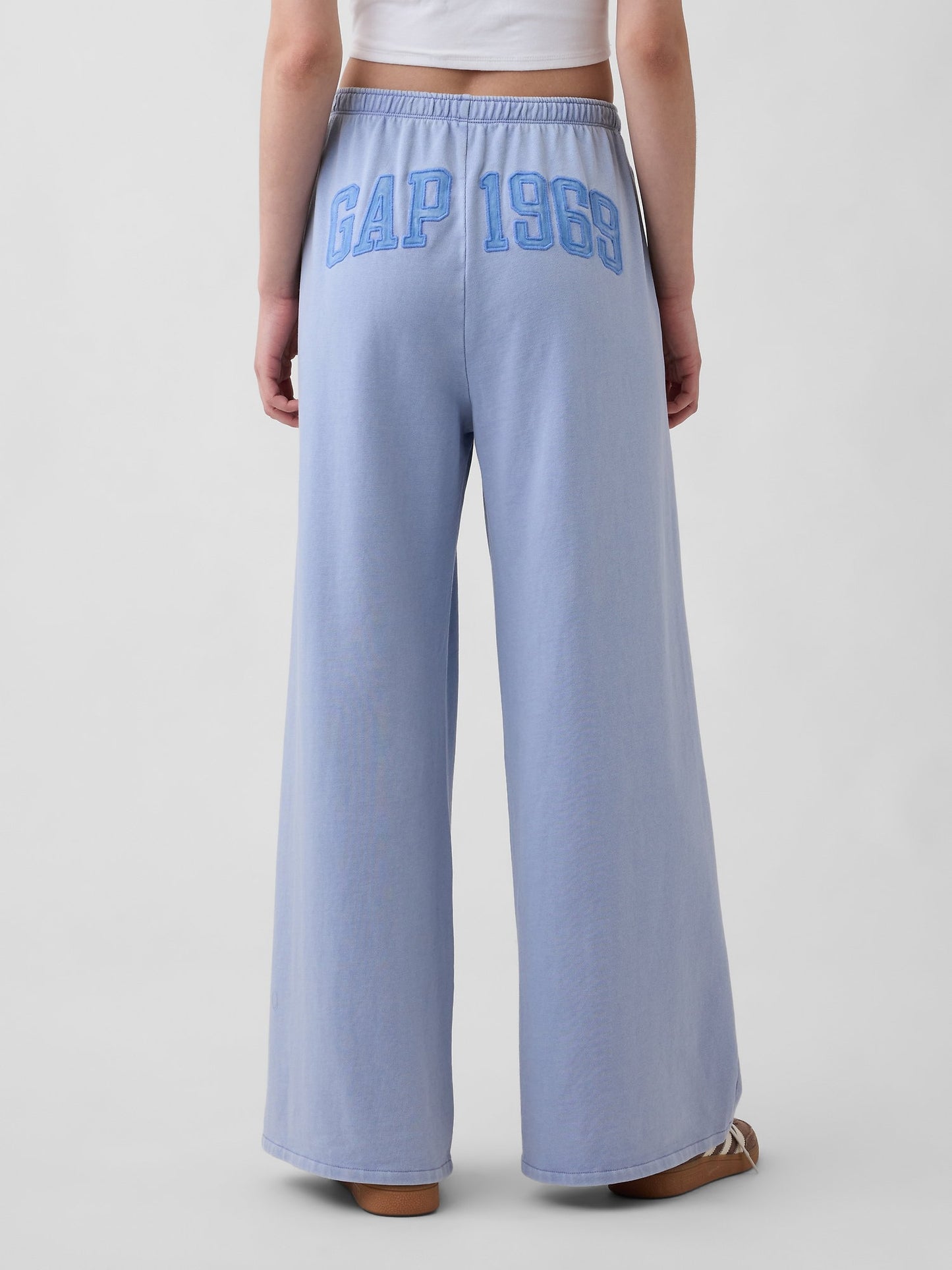 Açık Mavi Fransız Havlu Kumaş 1969 Logo Baggy Eşofman Altı