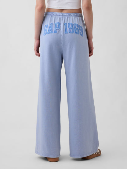 Açık Mavi Fransız Havlu Kumaş 1969 Logo Baggy Eşofman Altı
