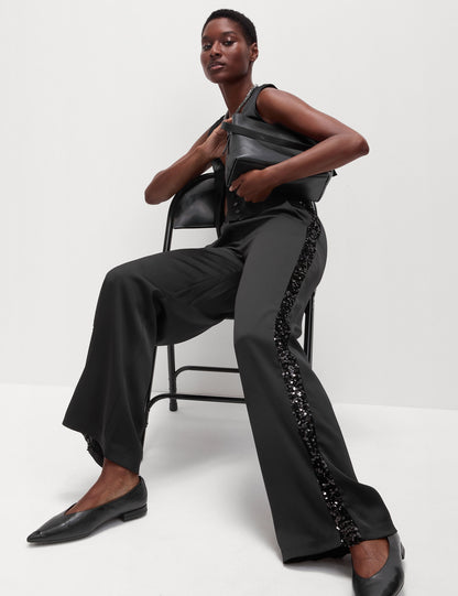 Işlemeli Wide Leg Pantolon