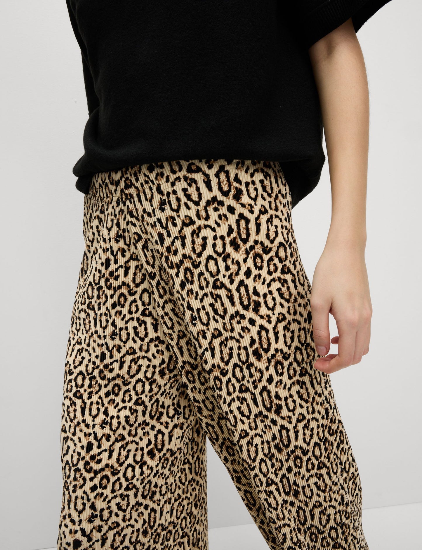 Leopar Desenli Wide Leg Pantolon