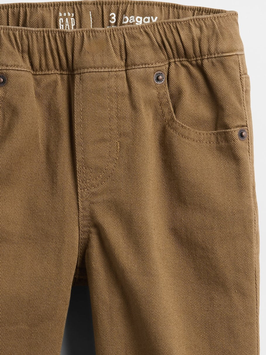 Açık Kahverengi Cozy-lined Baggy Jean Pantolon