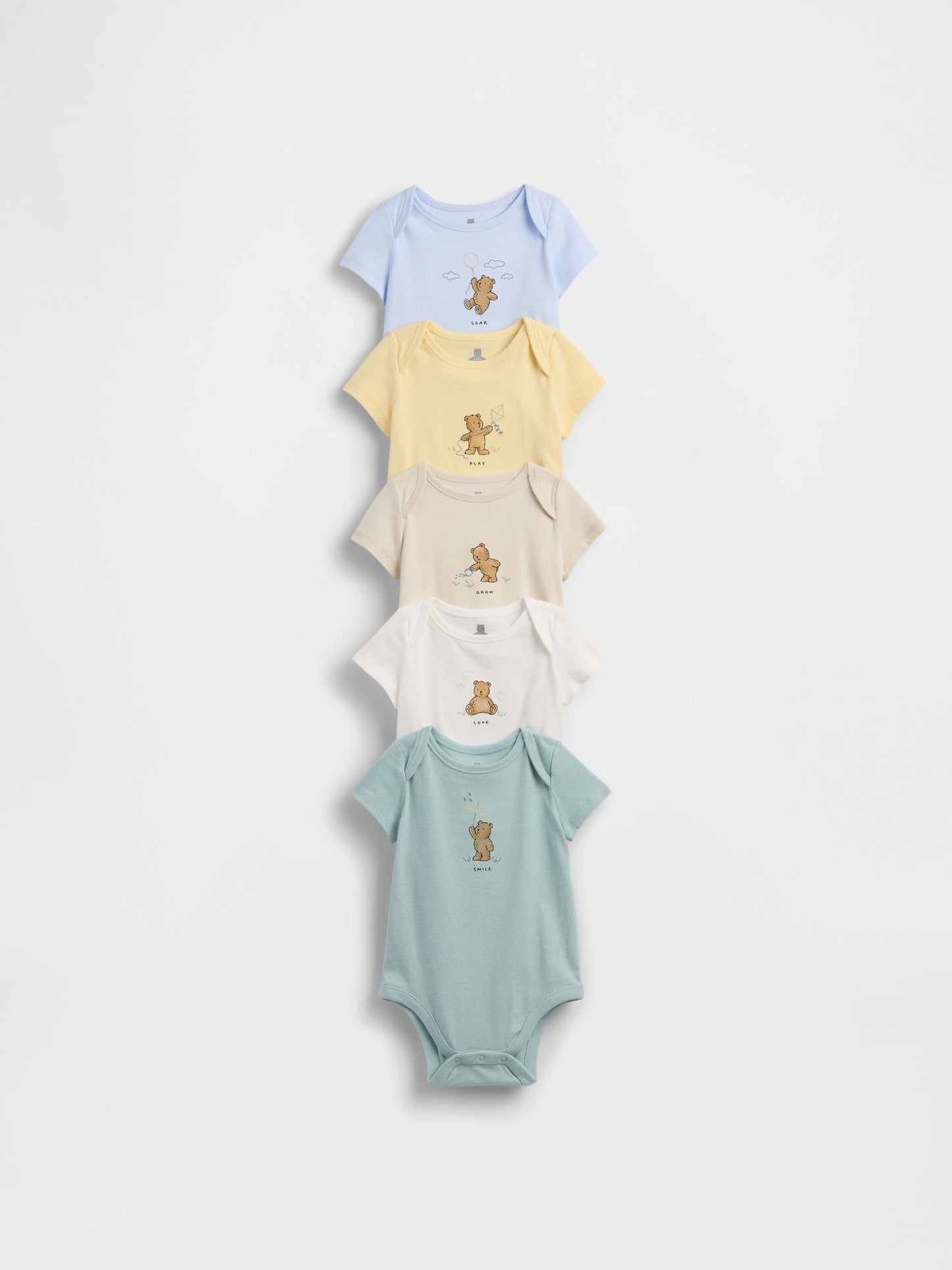 Çok Renkli First Favorites Organik Pamuk Bodysuit (5'li)