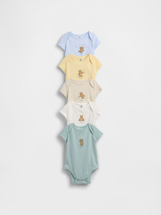 Çok Renkli First Favorites Organik Pamuk Bodysuit (5'li)
