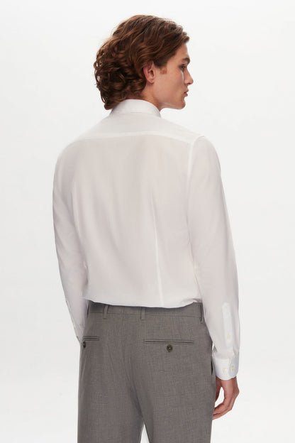 Tween Slim Fit Beyaz Düz Travel Gömlek