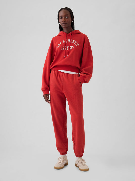 Kırmızı High Rise Boyfriend Jogger Eşofman Altı