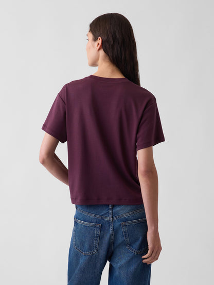 Bordo Supima® Pamuk Relaxed T-shirt