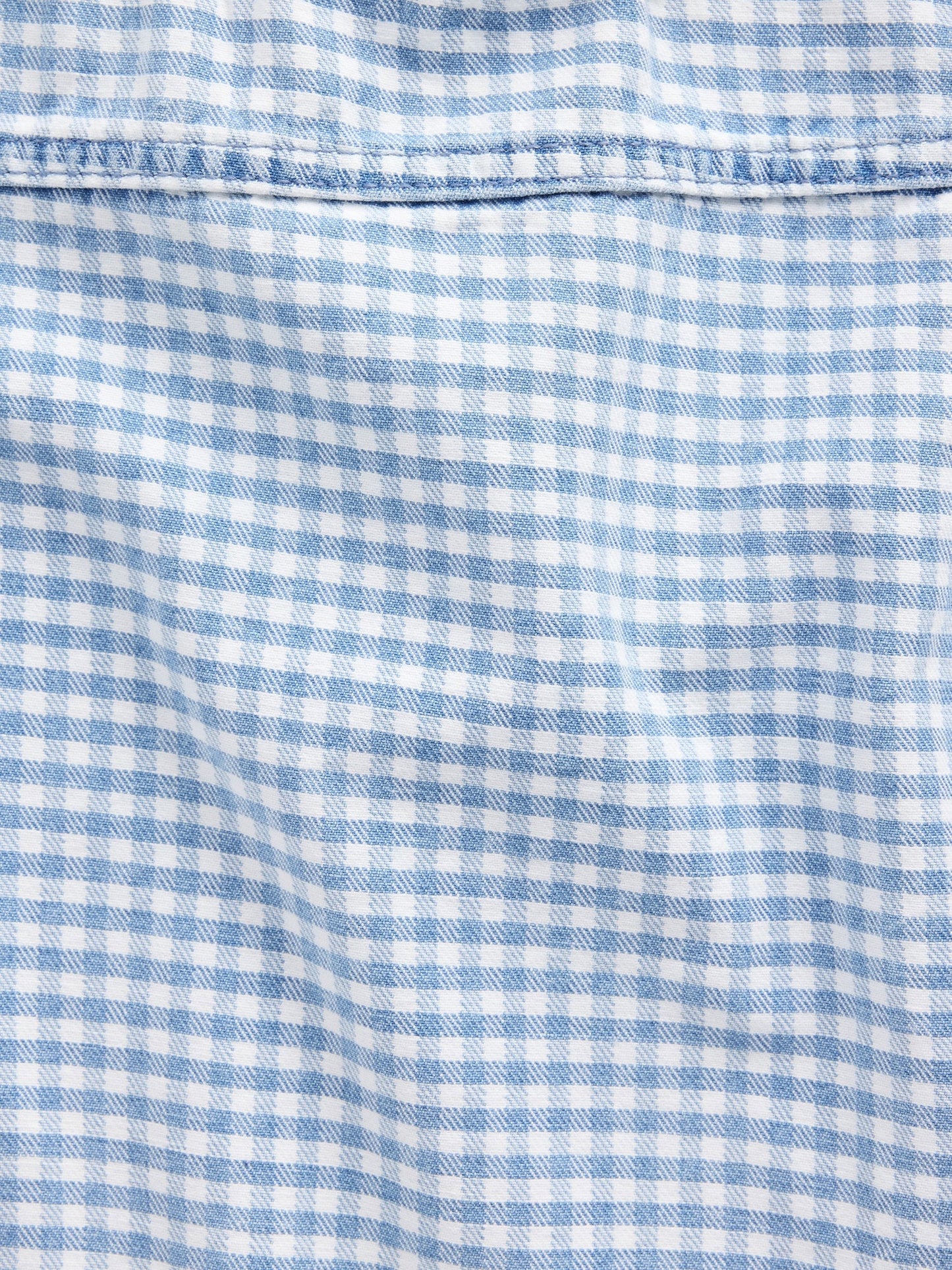 Mavi Gingham Denim Shell Askılı Üst