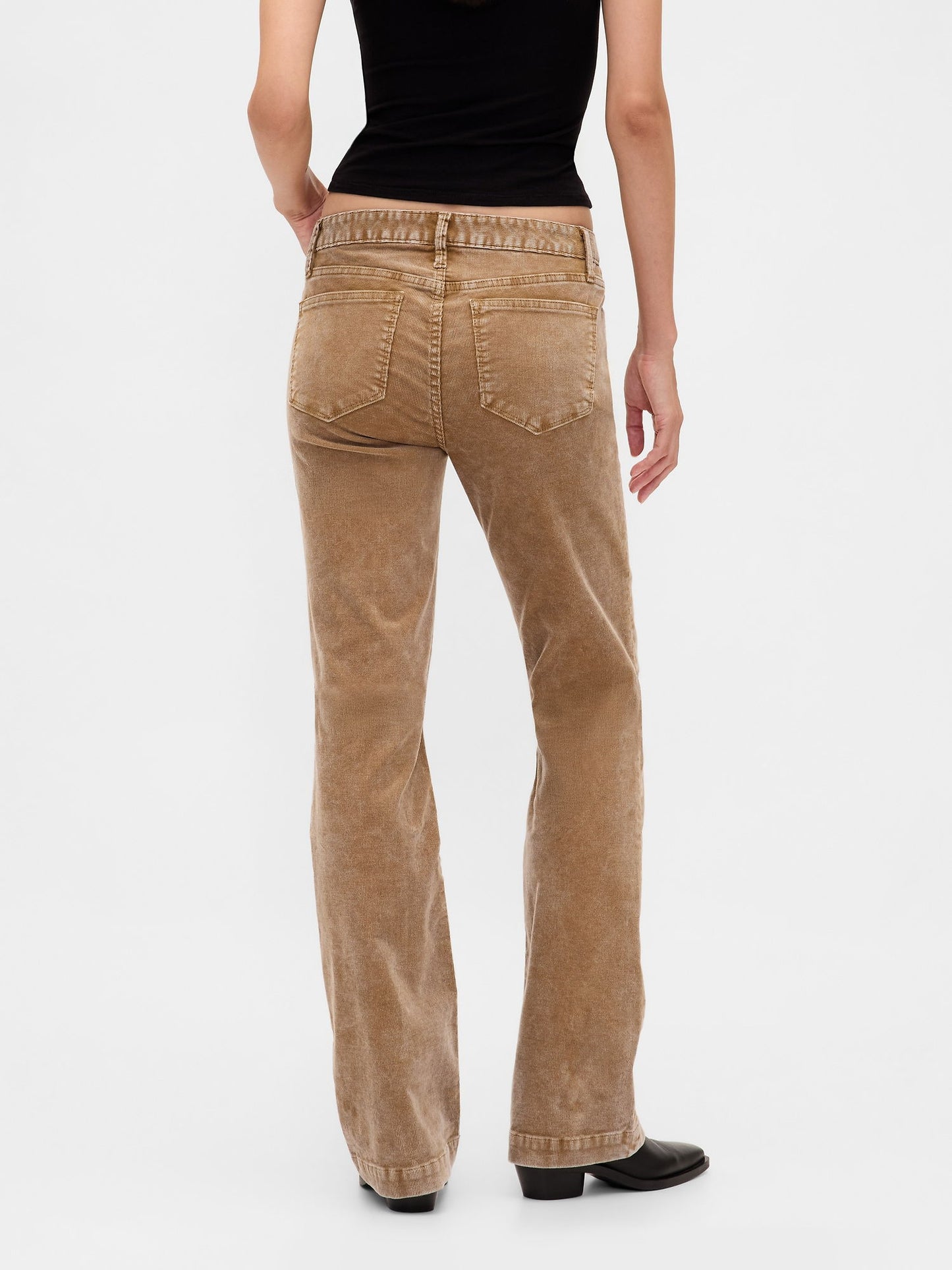 Kahverengi Low Rise Kadife Long & Lean Pantolon
