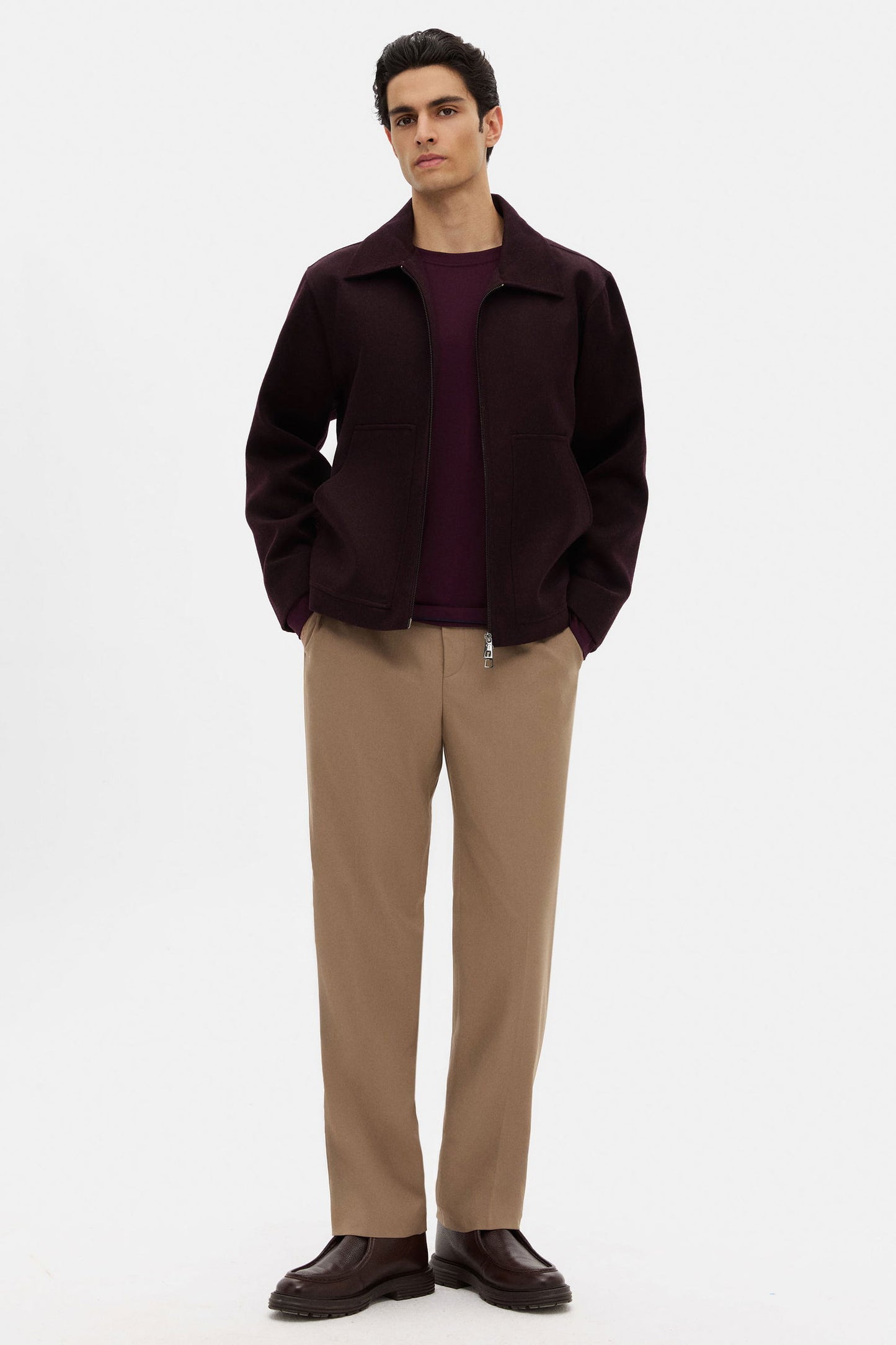 Tween Relaxed Fit Bordo Düz Mont