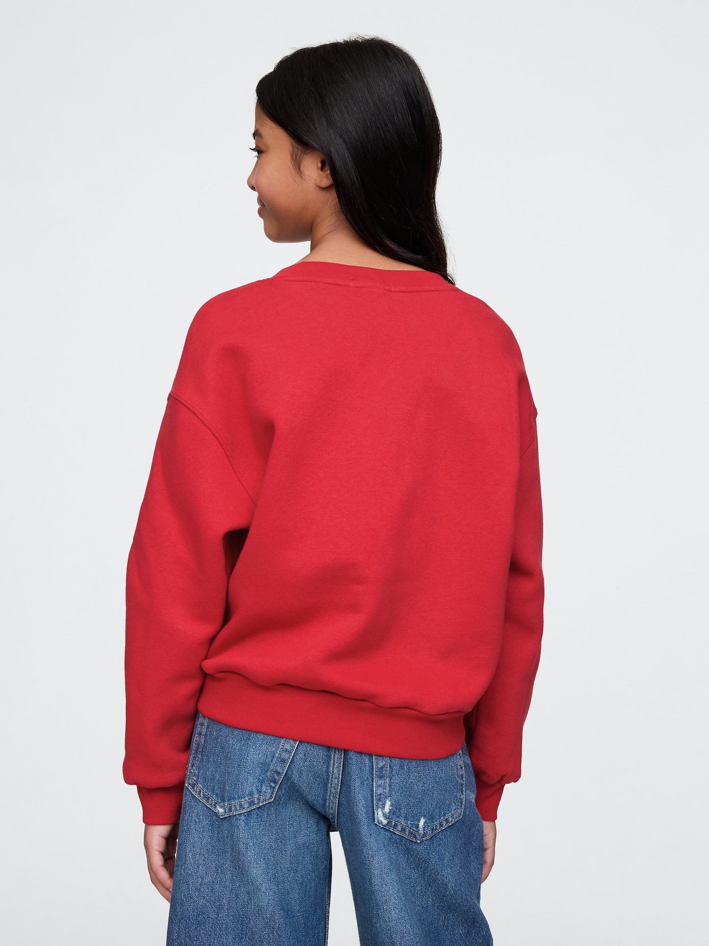 Kırmızı Gap Logo Oversize Fleece Sweatshirt