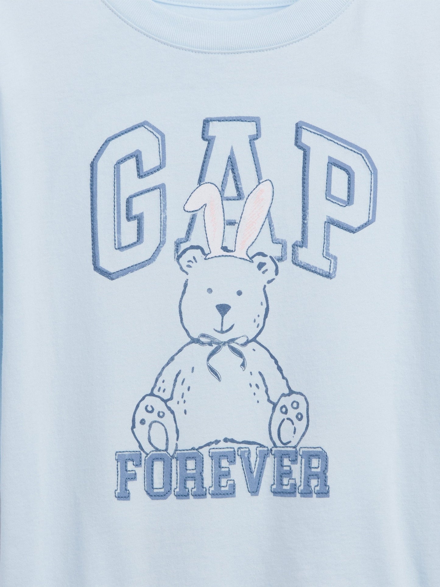 Açık Mavi Oversized Grafik Logo T-shirt