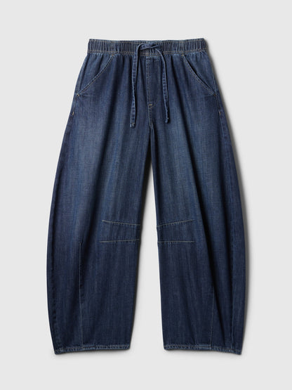 Lacivert Mid Rise Easy Horseshoe Jean Pantolon