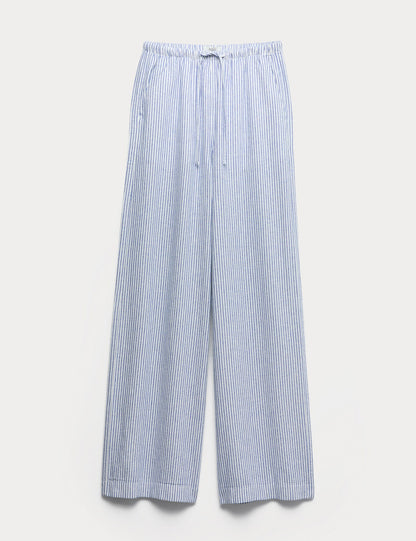 Wide Leg Keten Pantolon