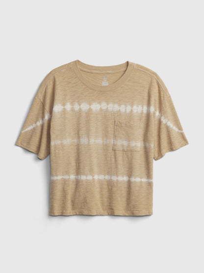 Kahverengi 100% Organik Pamuk Cep Detaylı T-shirt