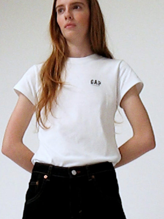 Beyaz Gap × Victoria Beckham Organik Pamuk Logo T-shirt