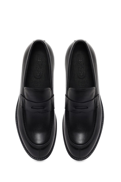 Erkek Siyah Deri Casual Loafer