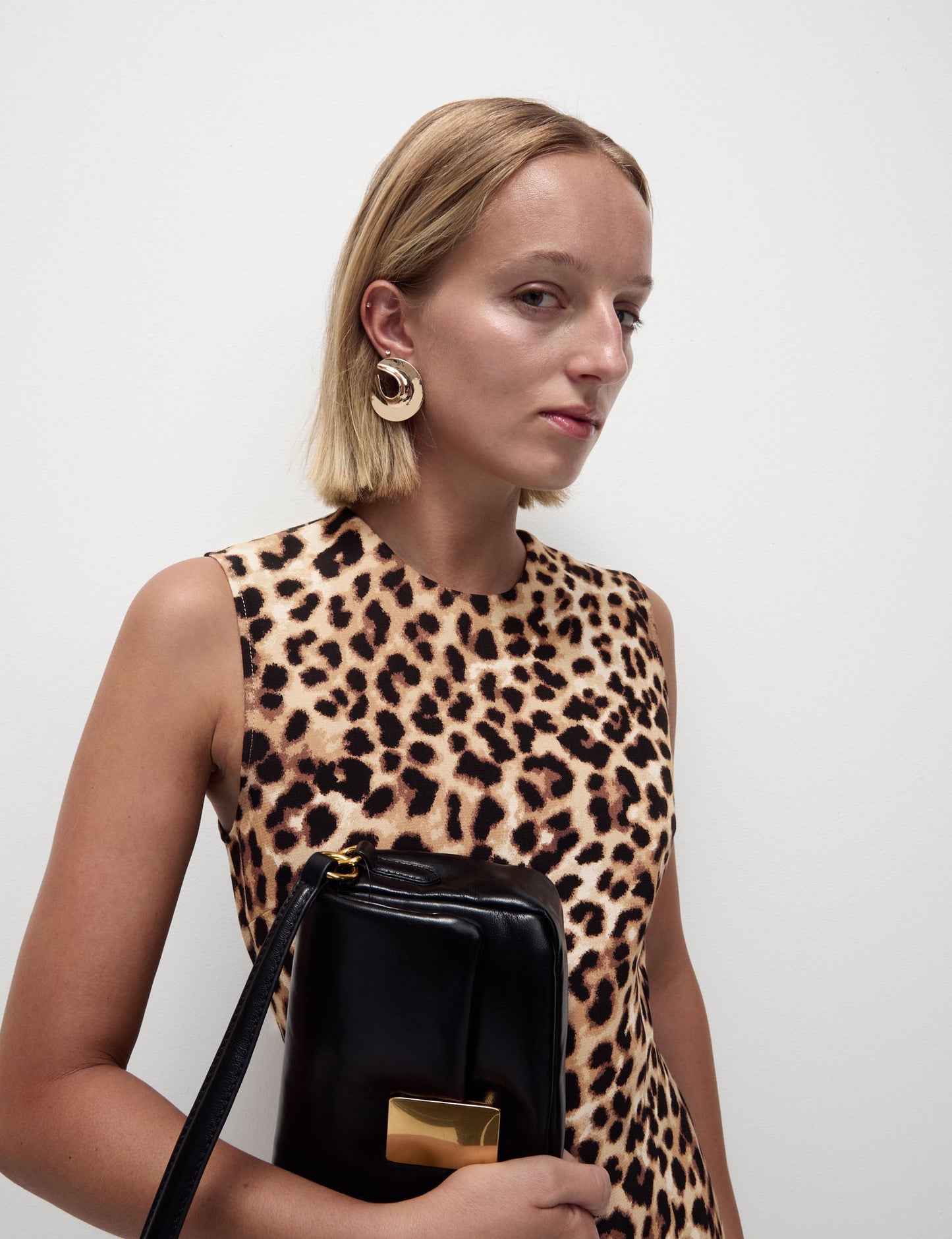 Regular Fit Leopar Desenli Mini Elbise