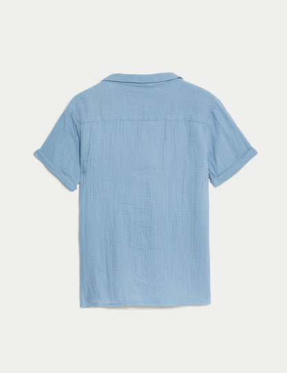 Saf Pamuklu 2'li T-shirt & Gömlek Takımı (6-16 Yaş)