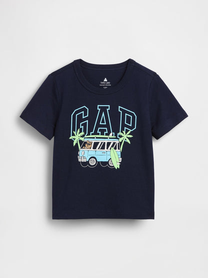Lacivert Grafik Logo T-shirt