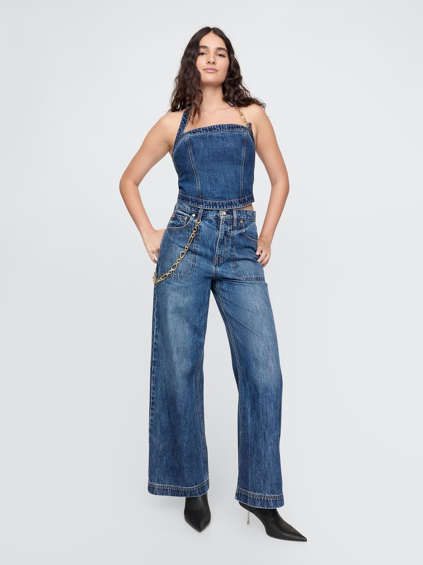 Mavi Gap × Cult Gaia Denim Crop Büstiyer