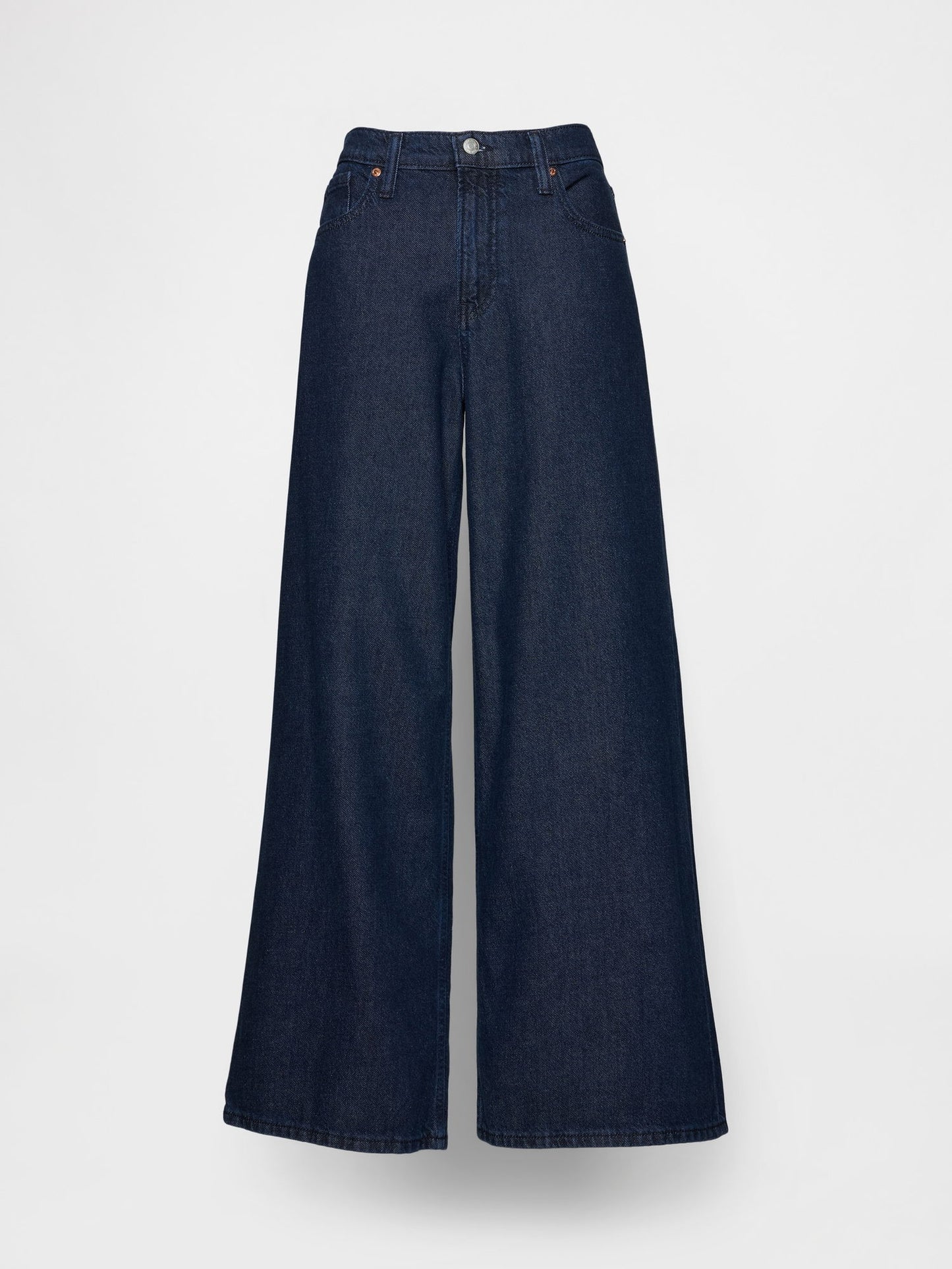 Koyu Mavi Mid Rise Ultrasoft Baggy Jean Pantolon