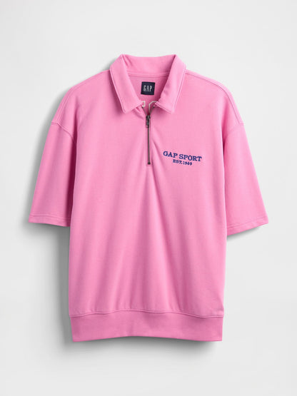 Pembe Vintagesoft Spor Çeyrek Fermuarlı Pullover Sweatshirt