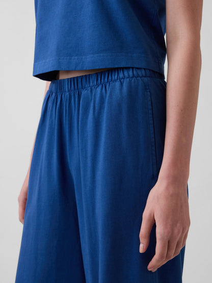 Mavi Örgü Wide-leg Pantolon