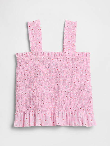 Lacivert Smocked Peplum Bluz