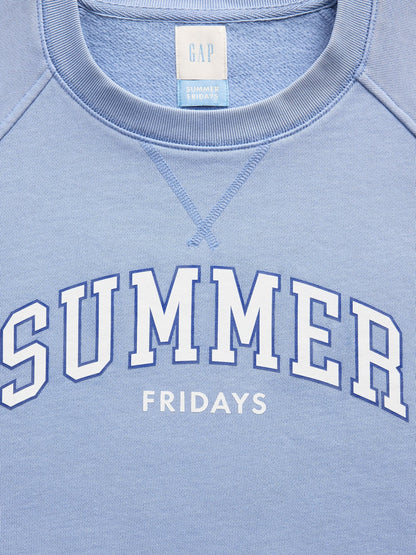 Açık Mavi Gap × Summer Fridays Oversized Raglan Logo Sweatshirt