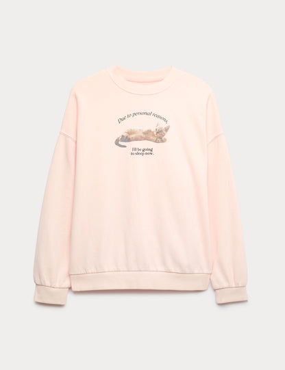 Oversize Desenli Sweatshirt