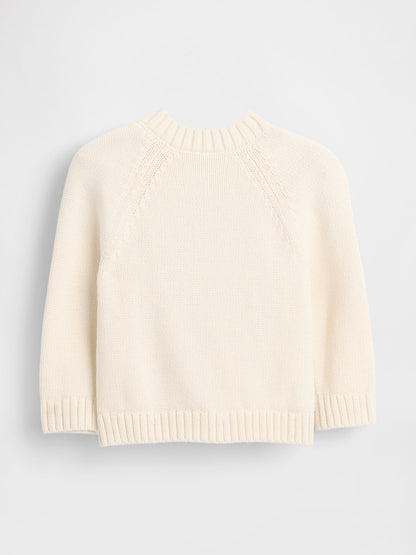 Krem Bow Pocket Triko Hırka