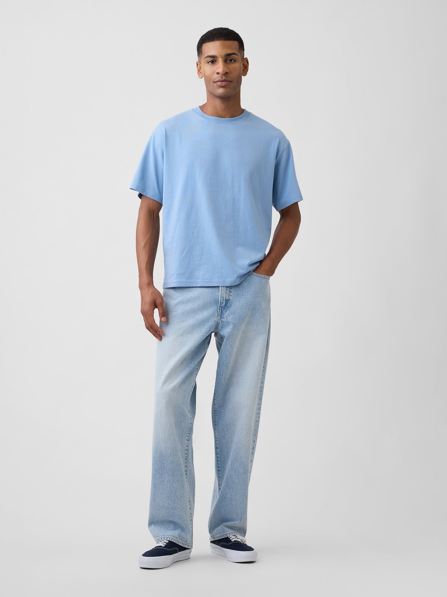 Açık Mavi Vintagesoft Boxy T-shirt