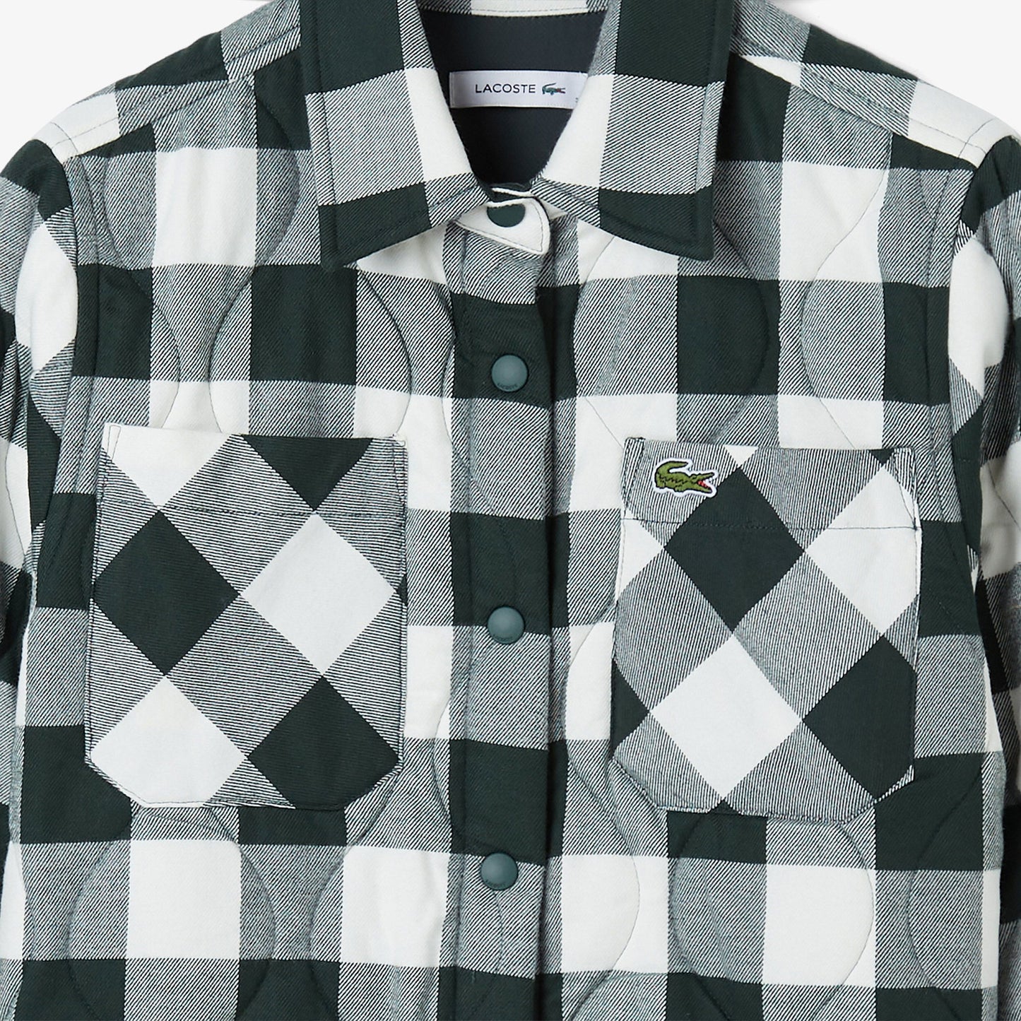 Lacoste Kadın Ekose Koyu Yeşil Gömlek