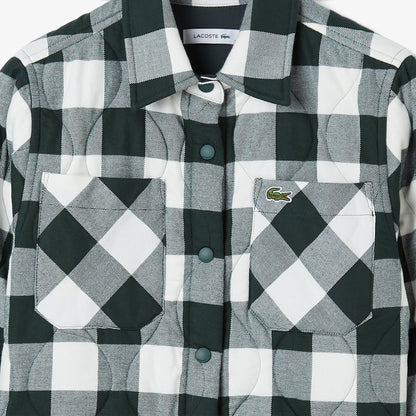Lacoste Kadın Ekose Koyu Yeşil Gömlek