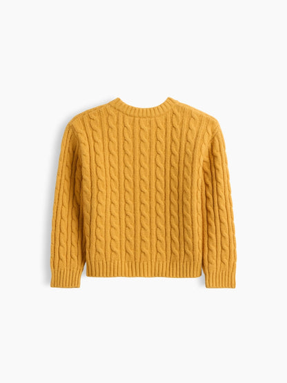 Lacivert Cashsoft Cable-knit Kazak