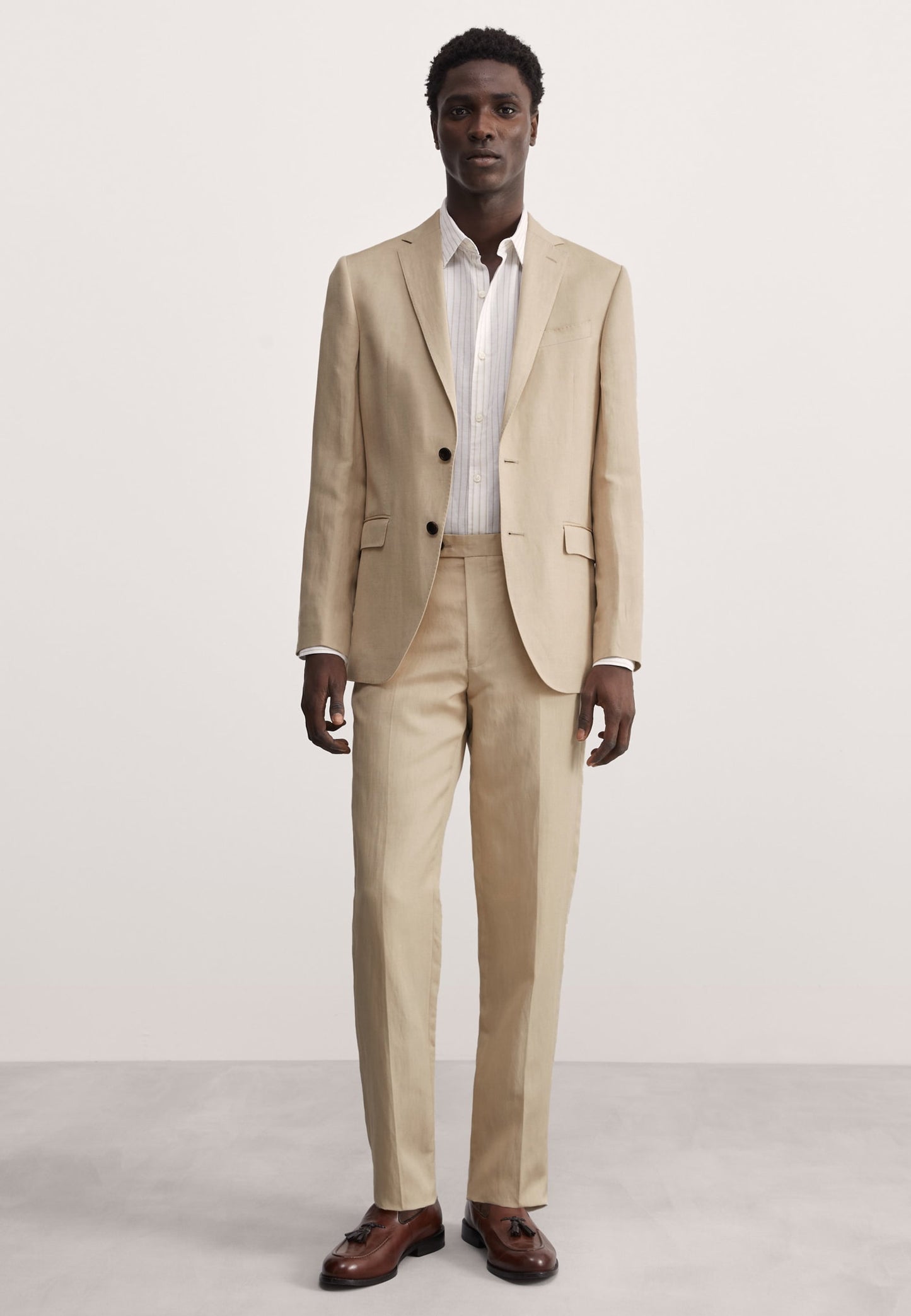 Tailored Fit Keten Ipek Ceket